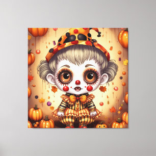 Toile Petit clown d'Halloween 2