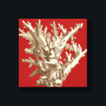 Toile Petit corail en rouge<br><div class="desc">Allez sous l'eau pour explorer la mer avec toutes ces différentes créatures marines. Cet art marin vintage,  qui associe un arrière - plan rouge et un corail bronzé élégant,  est un complément parfait pour tous les amateurs d'anémones de mer. Obtenez votre impression artistique dès aujourd'hui sur votre produit.</div>