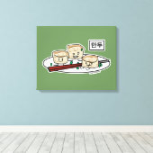 Toile Petit déjeuner coréen le Hangeul de dim sum de (Insitu (Plancher de Bois))