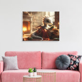 Toile Petit Dragon Bibliophile (Insitu(Salon))