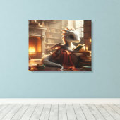 Toile Petit Dragon Bibliophile (Insitu (Plancher de Bois))