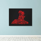 Toile Petit dragon rouge (Insitu (Plancher de Bois))