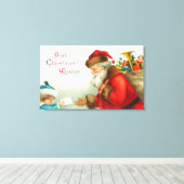 Toile Petit garçon donnant une lettre à Père Noël (Insitu (Plancher de Bois))