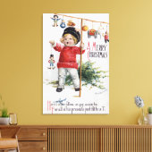 Toile Petit Garçon Montrant Ses Cadeaux (Insitu(Salon))