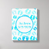 Toile Petit Garçon personnalisé Pieds bébé (Recto)