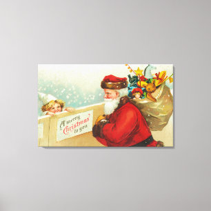 Toile Petit garçon regardant la clôture