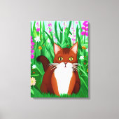 Toile Petit gingembre Kitty Brown dans un champ de fleur (Recto)