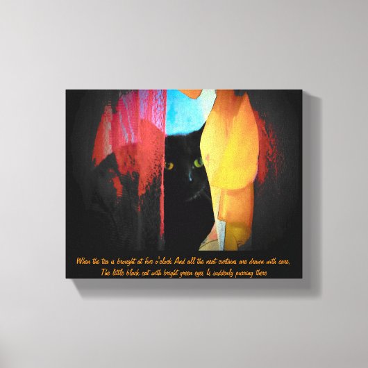 Toile Petit oeil vert...Harold Monro citation (Recto)