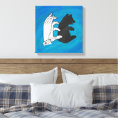 Toile Petit Ours Ombre Sur Bleu (Insitu(Chambre))