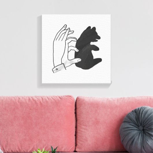 Toile Petit ours Ours Silhouette Main (Insitu(Salon))