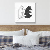 Toile Petit ours Ours Silhouette Main (Insitu(Chambre))