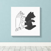 Toile Petit ours Ours Silhouette Main (Insitu (Plancher de Bois))