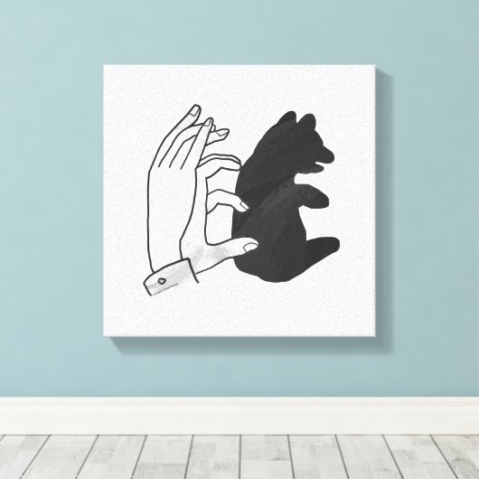 Toile Petit ours Ours Silhouette Main (Insitu (Plancher de Bois))