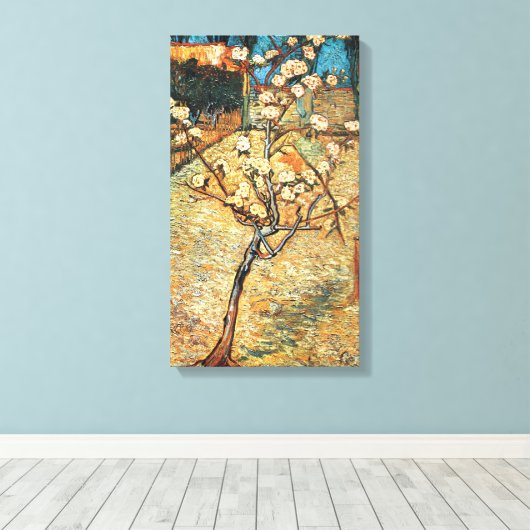 Toile Petit poirier en fleurs par Vincent van Gogh (Insitu (Plancher de Bois))