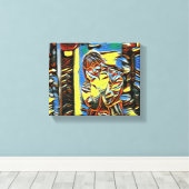 Toile "Petit soleil en jaune" (Insitu (Plancher de Bois))