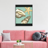 Toile Petit trio Shell Turquoise (Insitu(Salon))