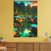 Toile Petit village de pêcheurs indonésien (Insitu(Salon))