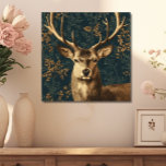Toile Petit William Morris Style Cerf Vintage<br><div class="desc">Ce magnifique art mural en toile de style vintage est beau pour les vacances, ou n'importe quand de l'année. La tête de cerf de style William Morris est en tans et marron riches sur un arrière - plan turquoise et vert, avec des touches de feuillage rouille douce. Simple et élégant....</div>