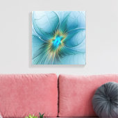 Toile Petite Beauté Moderne Bleu Or Fractal Art Flower (Insitu(Salon))