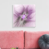 Toile Petite Beauté Moderne Mauve Grey Fractal Art Flowe (Insitu(Salon))