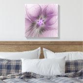 Toile Petite Beauté Moderne Mauve Grey Fractal Art Flowe (Insitu(Chambre))