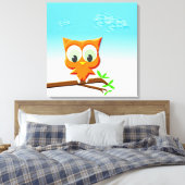 Toile Petite chouette sur une branche (Insitu(Chambre))