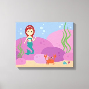 Toile Petite crèche sirène enfant de chambre photo impri