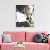 Toile Petite fille avec son cheval (Insitu(Salon))