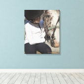 Toile Petite fille avec son cheval (Insitu (Plancher de Bois))