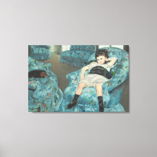 Toile Petite fille dans un fauteuil bleu, 1878 (oi