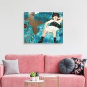 Toile Petite fille dans un fauteuil bleu par Mary Cassat (Insitu(Salon))