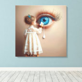 Toile Petite fille essuie les larmes (Insitu (Plancher de Bois))