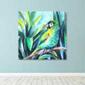 Toile Petite macaw verte (Insitu (Plancher de Bois))