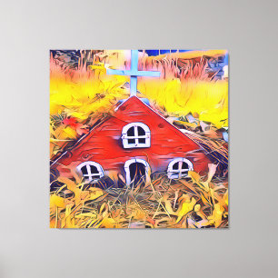 Toile Petite Maison de Fée Rouge