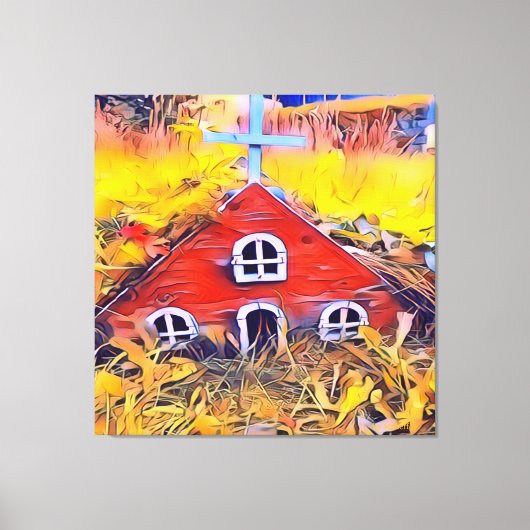 Toile Petite Maison de Fée Rouge (Recto)