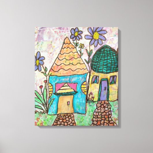 Toile Petite Maison Grandes Fleurs (Recto)