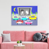 Toile Petite ville Drive-In Film Stretched Canvas Imprim (Insitu(Salon))