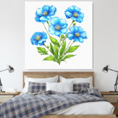 Toile Petites fleurs bleues (Insitu(Chambre))
