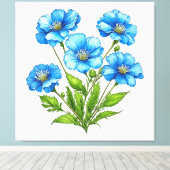 Toile Petites fleurs bleues (Insitu (Plancher de Bois))