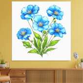 Toile Petites fleurs bleues (Insitu(Salon))