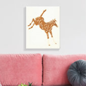 Toile Petits Chevaux Brown - sur rose saumon. (Insitu(Salon))