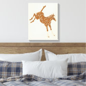 Toile Petits Chevaux Brown - sur rose saumon. (Insitu(Chambre))