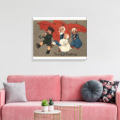 Toile Petits enfants avec parapluies (Insitu(Salon))