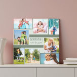 Toile Petits-enfants font la vie Grand 8 Photo Collage V<br><div class="desc">Toile élégante enveloppée, personnalisée avec 8 de vos photos préférées. Il comporte également le dicton "Les petits-enfants font grandir la vie" qui est écrit à la main dans la typographie décorative. Le modèle photo est configuré pour que vous puissiez ajouter vos photos dans le sens des aiguilles d'une montre, en...</div>