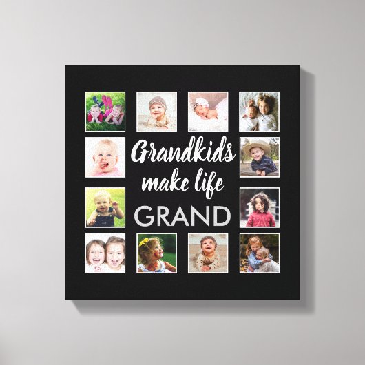 Toile Petits-enfants font la vie Grand Citation 12 Photo (Recto)