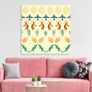 Toile Pétroglyphes tribaux amérindiens du Sud-Ouest Art
