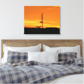 Toile Pétrole de forage au coucher du soleil (Insitu(Chambre))