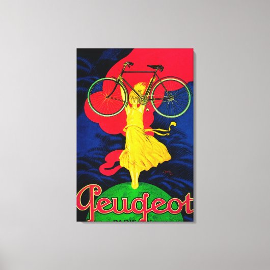 Toile Peugeot Bicyclette Poster Vintage Europe (Recto)