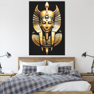 Toile Pharaon doré avec coiffe royale Art