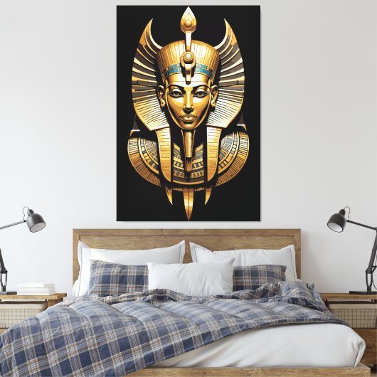 Toile Pharaon doré avec coiffe royale Art (Insitu(Chambre))